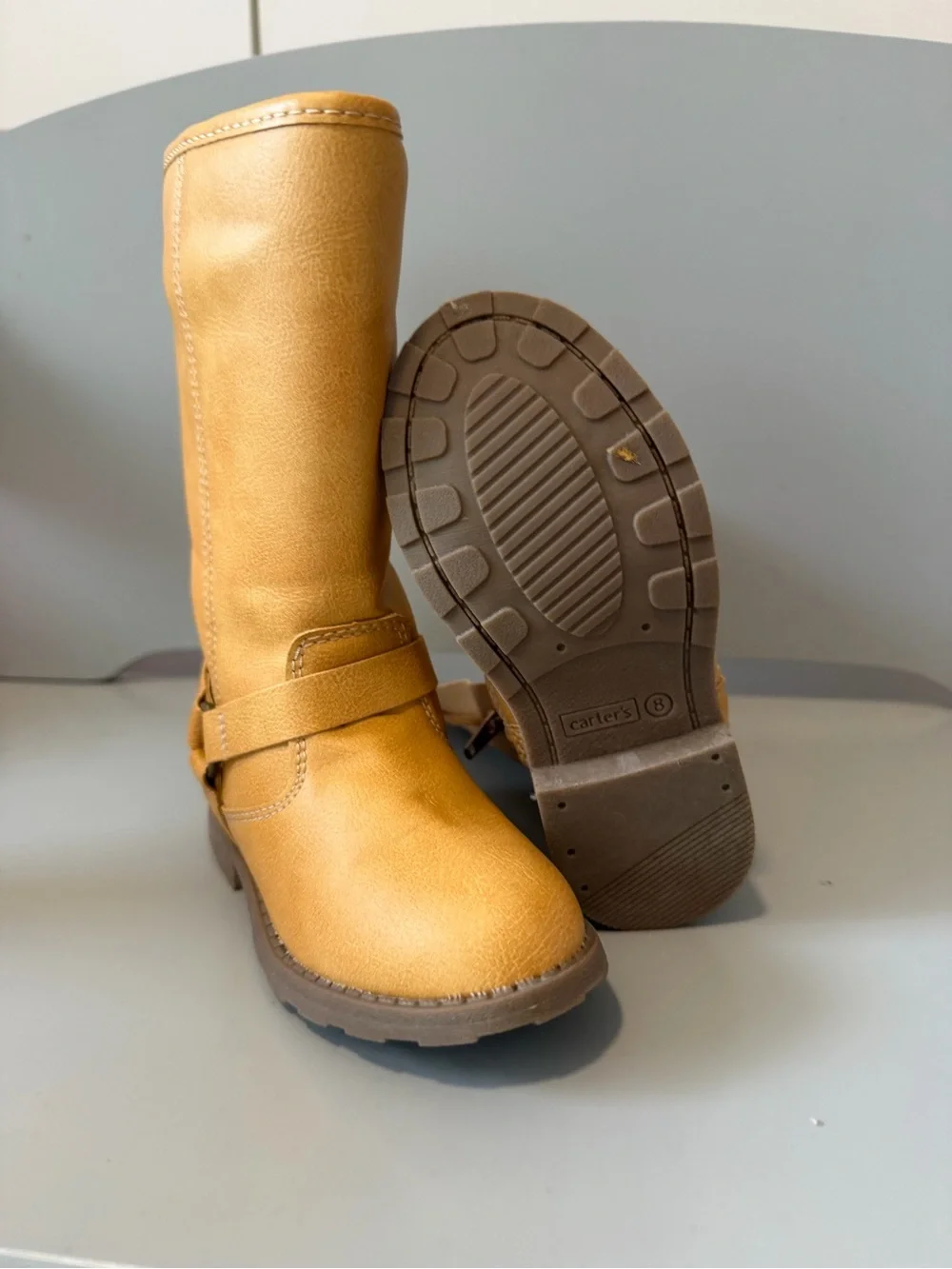 Carter's Tan Faux Leather Zip Boot